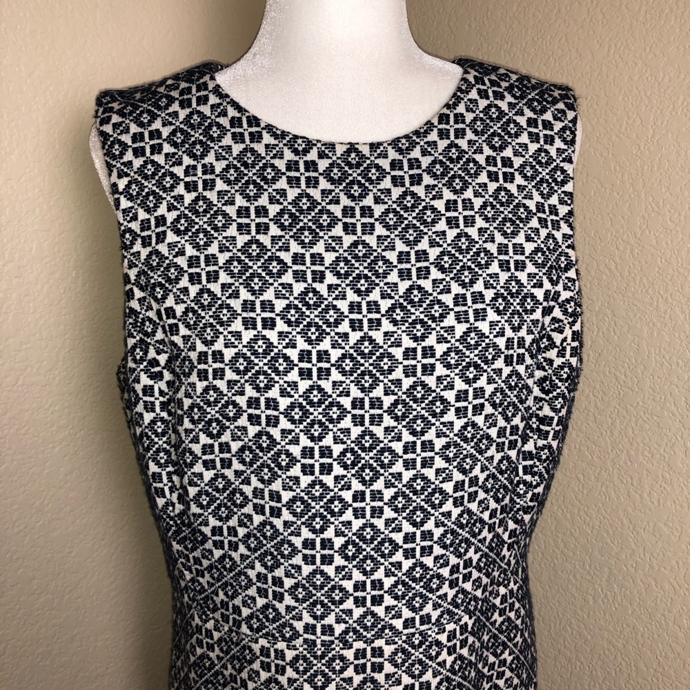 Tory Burch Textured Burlap Print A Line Dress 12 - image 5